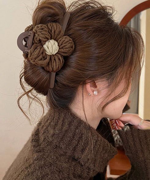 ヘアクリップレディース 花バンスクリップ ヘアアクセサリー 大ぶり まとめ髪 マットバンスクリップ お洒落 かわいい オルチャン しっかり留まる 韓国ファッション 21SHIPIN-092