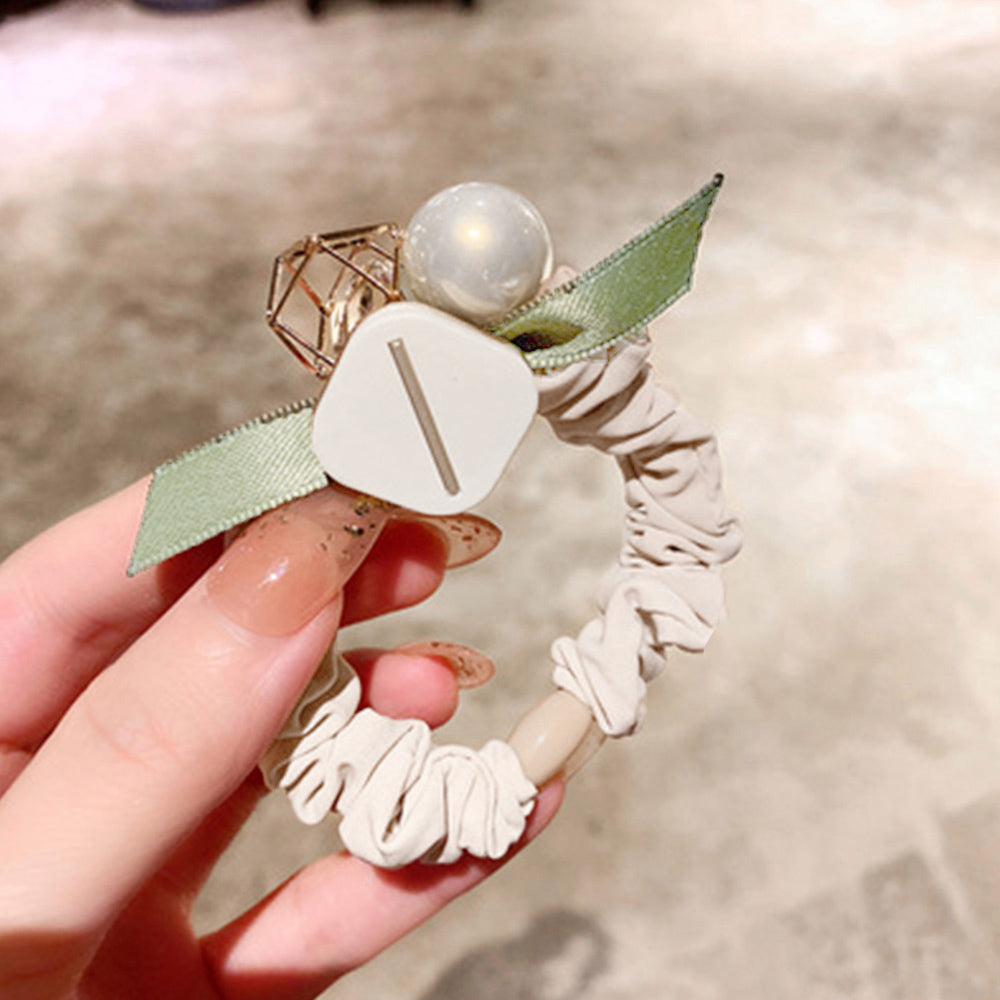 シュシュリボンヘアゴム ヘアアクセサリー アイボリー