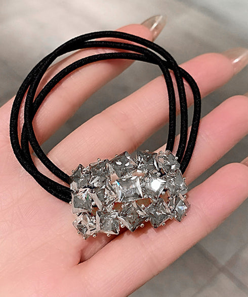 幾何柄ヘアゴムヘアリング キラキラ髪留め ヘアアクセサリーヘアゴム ヘアポニー ラインストーンビジュー 幾何学モチーフ 髪飾りヘアアレンジグッズ 韓国ファッション 21SHIPIN-125