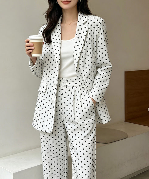 パンツスーツセット テーラードジャケット スーツワイドパンツ 上下セット セミワイドパンツ ゆったりシルエット 服 おしゃれボトムス オフィス 30代40代50代 21TZ-005