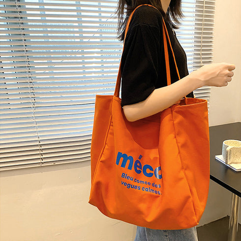 ロゴキャンバストートバッグ カラーバッグ レディース おしゃれ肩掛けカバン 大容量 韓国風 大きめエコバッグ カジュアル 全5色ビッグトート 通学A4バッグ 軽い 21BAOBAO-015