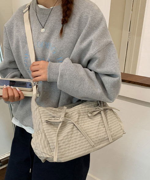 軽いチェック柄ショルダーバッグレディース リボンショルダーバッグ 軽量ナイロンバッグ ワンショルダーバッグ 肩掛けバッグ ヴィンテージ風バッグ おしゃれバッグ通勤 21BAOBAO-035
