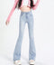 セミフレアデニムパンツ 美脚デニムパンツ ストレッチパンツ レディース ブーツカットデニム ハイウエスト 脚長ボトムス カジュアル シーズン 韓国風 着やせ 春夏 21KUZI-012