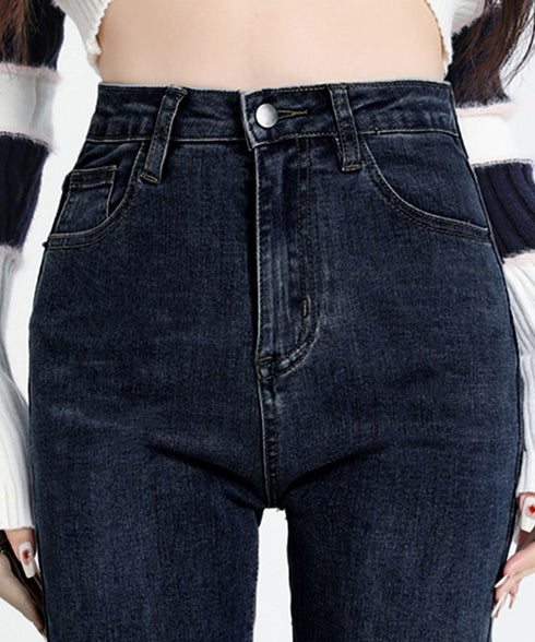 セミフレアデニムパンツ 美脚デニムパンツ ストレッチパンツ レディース ブーツカットデニム ハイウエスト 脚長ボトムス カジュアル シーズン 韓国風 着やせ 春夏 21KUZI-012