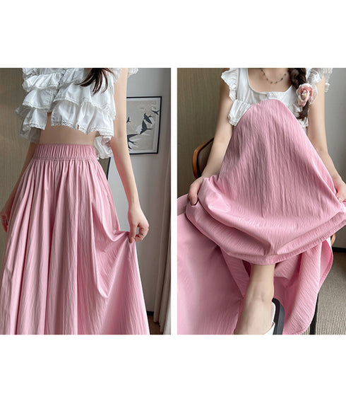 ワイドパンツ 冷感キュロットパンツ春夏秋 きれいめガウチョパンツ ハイウエストフレアパンツ 薄手イージーパンツ軽いスカーチョスカンツ 楽ちんパンツトレンドボトムス 21KUZI-022