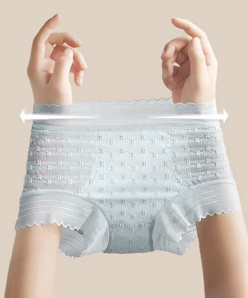 ショーツレディース レースショーツ透け感 スタンダードショーツ食い込まない ヒップアップ美尻 ハイウエストスカラップショーツストレッチ ノンストレスインナー通気性 21NEIKU-006