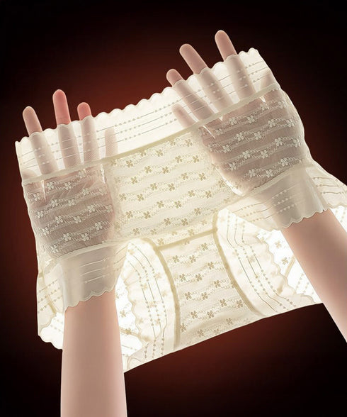 ショーツレディース レースショーツ透け感 スタンダードショーツ食い込まない ヒップアップ美尻 ハイウエストスカラップショーツストレッチ ノンストレスインナー通気性 21NEIKU-006