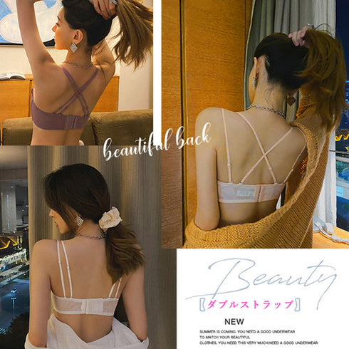 ブラジャーショーツセットレディース ブラ ブラジャー 3/4カップ 花柄刺しゅう レースランジェリーセット 可愛い 盛りブラ 韓国風 美胸ワイヤレスブラ 痛くない 21NEIYI-030