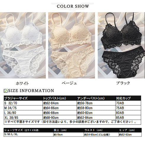 フロントホック ブラショーツ 2点セット 下着セット レディース ノンワイヤーレースブラ 花柄刺しゅうランジェリーセット 透け透け セクシー ショーツ フェミニン 21NEIYI-035