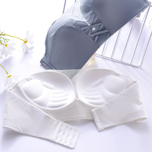 ブラジャーストラップレス落ちない美胸ブラ セクシーランジェリーレディース 2WAYブラ 背中魅せ ズレない安心感 チュール下着 楽ちんインナー ドレスブラずれない 21NEIYI-036