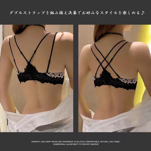 レオパードランジェリー レディース ブラ フロントホックブラジャー ノンワイヤー下着 ヒョウ柄 デートお泊まり レース 痛くない女性下着 楽 美胸美背 フェミニン 21NEIYI-039