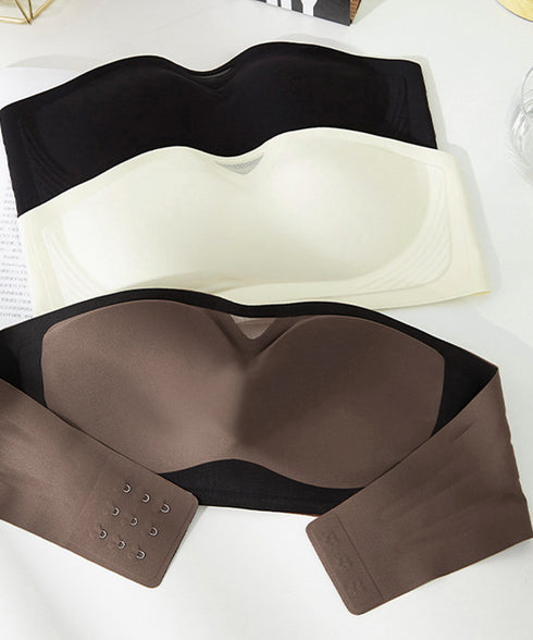 ストラップレスノンワイヤー美胸ブラジャー カップ付きブラトップ 単品 チューブトップ 落ちない 盛りブラ 美背 シームレスブラ レディース ズレない 安心感 無地 21NEIYI-046