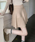 プリーツミニスカートニットスカート 秋冬 着回しAラインフレアスカート ハイウエストショート丈スカート お洒落ボトムス オルチャン きれいめスカート通学 脚長見え 21QUNZI-007