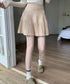 プリーツミニスカートニットスカート 秋冬 着回しAラインフレアスカート ハイウエストショート丈スカート お洒落ボトムス オルチャン きれいめスカート通学 脚長見え 21QUNZI-007
