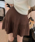プリーツミニスカートニットスカート 秋冬 着回しAラインフレアスカート ハイウエストショート丈スカート お洒落ボトムス オルチャン きれいめスカート通学 脚長見え 21QUNZI-007
