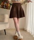 プリーツミニスカートニットスカート 秋冬 着回しAラインフレアスカート ハイウエストショート丈スカート お洒落ボトムス オルチャン きれいめスカート通学 脚長見え 21QUNZI-007