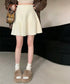 プリーツミニスカートニットスカート 秋冬 着回しAラインフレアスカート ハイウエストショート丈スカート お洒落ボトムス オルチャン きれいめスカート通学 脚長見え 21QUNZI-007