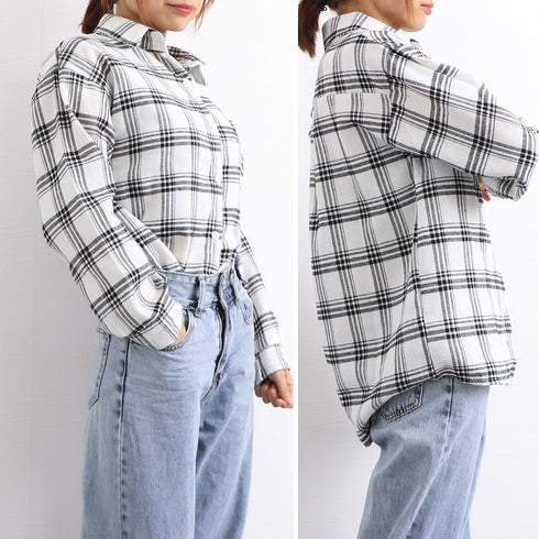 チェック柄 シャツブラウス レディース カーディガン 前開き 着やせ トップス 重ね着 大人カジュアル ポケット付き ライトアウター レトロ 通勤 体型カバー 21SHANGYI-028