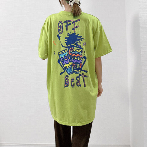プリントTシャツ チュニックロンt 半袖 バックプリントTシャツ レディース オーバーサイズ カットソー オルチャン 韓国風 ロングtシャツ ビッグシルエット 白 21SHANGYI-070