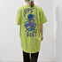 プリントTシャツ チュニックロンt 半袖 バックプリントTシャツ レディース オーバーサイズ カットソー オルチャン 韓国風 ロングtシャツ ビッグシルエット 白 21SHANGYI-070