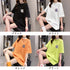 プリントTシャツ チュニックロンt 半袖 バックプリントTシャツ レディース オーバーサイズ カットソー オルチャン 韓国風 ロングtシャツ ビッグシルエット 白 21SHANGYI-070
