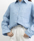ビッグデニムシャツレディース重ね着お洒落 レイヤードビッグシャツ ゆったり カジュアルロングシャツ 体型カバー春秋トップス レトロ デニムチュニック 袖ボリューム 21SHANGYI-077