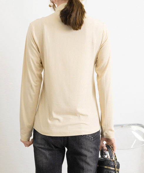 レースカットソー切り替えインナートップス 花柄レーストップス レイヤードトップスレディース ストレッチシアー リブトップス シースルー透け薄手肌着 重ね着シャツ 21SHANGYI-084