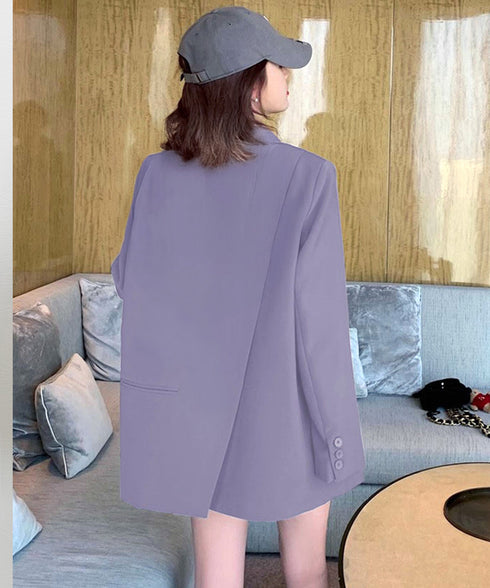 テーラードジャケット レディースアウター 肩パッド入りオーバーサイズジャケット ライトアウターポケット付き 20代30代40代おしゃれトップス オフィスカジュアル 21SHANGYI-087