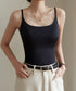 カップ付きキャミソール 韓国風ブラトップ Uネックキャミソール シームレスキャミレディース ノンワイヤー ベーシック肌着 涼やか 薄手 ブラ一体型インナーウェア夏 21SHANGYI-089