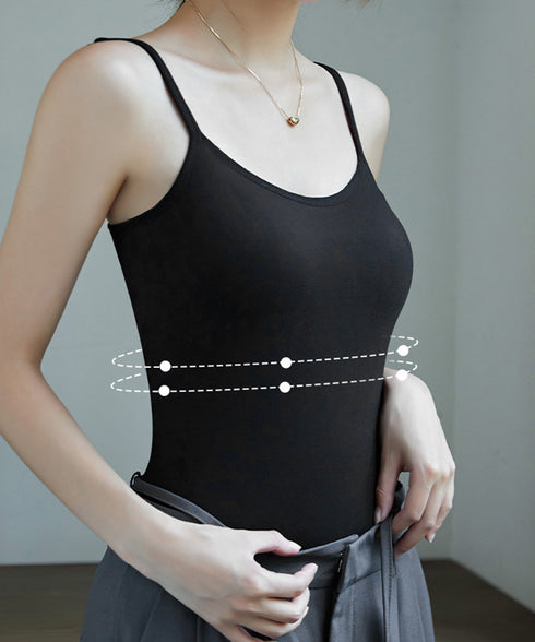 カップ付きキャミソール 韓国風ブラトップ レディースキャミUネック ベーシック肌着 大人可愛い薄手インナーウェア 柔らかい 美胸ブラトップ 快適レイヤードトップス 21SHANGYI-091