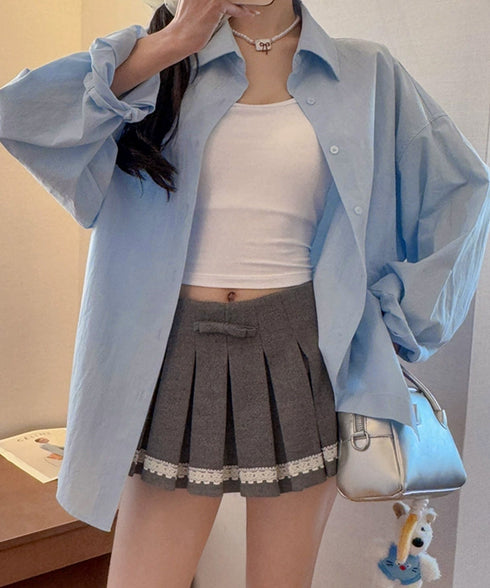 シャツレディースオーバーサイズ長袖シャツ シンプルシャツ全9色 オフィスカジュアル ベーシックシャツ 重ね着 無地トップスチュニック羽織り 体型カバー 春夏秋 服 21SHANGYI-092