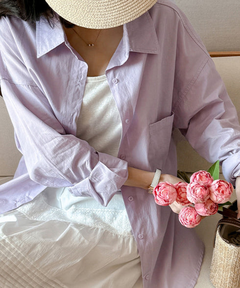 シャツレディースオーバーサイズ長袖シャツ シンプルシャツ全9色 オフィスカジュアル ベーシックシャツ 重ね着 無地トップスチュニック羽織り 体型カバー 春夏秋 服 21SHANGYI-092