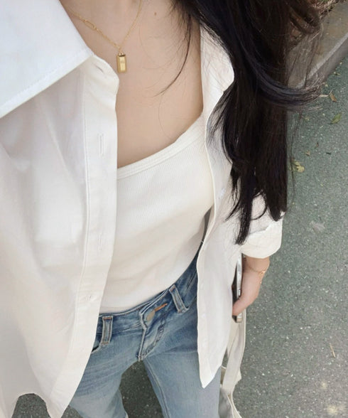 シャツレディースオーバーサイズ長袖シャツ シンプルシャツ全9色 オフィスカジュアル ベーシックシャツ 重ね着 無地トップスチュニック羽織り 体型カバー 春夏秋 服 21SHANGYI-092