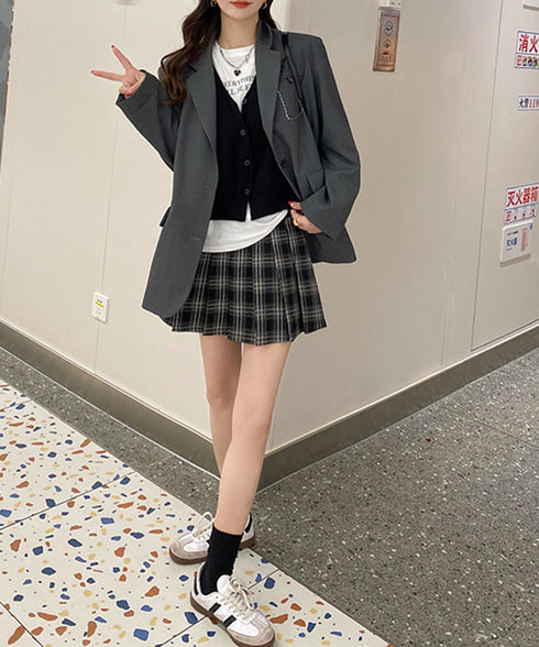 リブニットベスト前開きニットジレVネック ニットチョッキレディース こなれ感ノースリーブニットトップス 大人カジュアル おしゃれ ゆったり重ね着ニット 韓国風無地 21SHANGYI-095