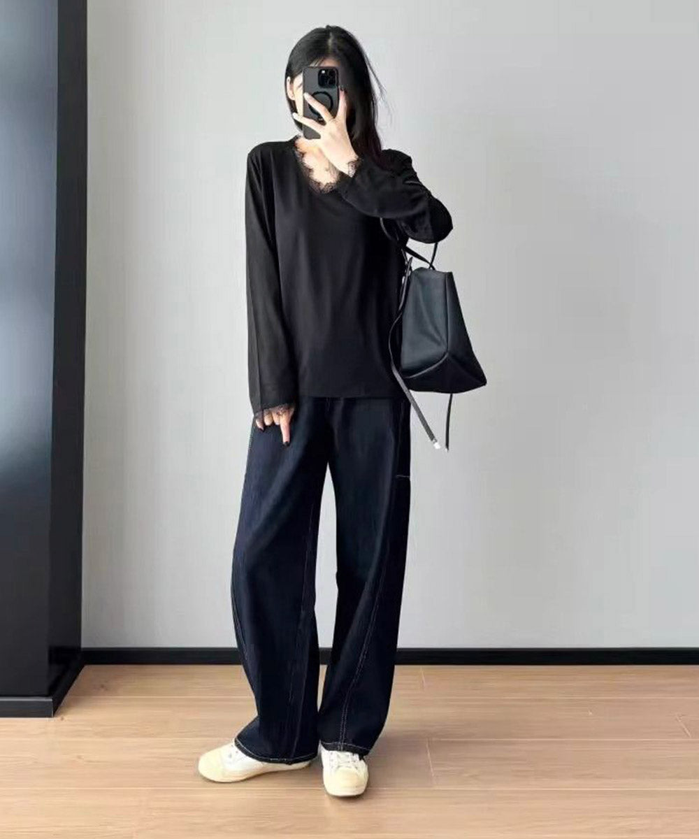 レース長袖トップスVネックカットソー秋服 詳細画像22