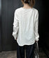 レース長袖トップスVネックカットソー秋服 シアレース切替トップス ドッキングTシャツ おしゃれプルオーバー 体型カバー着回しトップス フェミニン 体型カバーゆるt 21SHANGYI-100