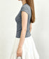 ドット柄tシャツレディース 半袖トップス tシャツ半袖コンパクトTシャツ カットソー半袖 韓国風 フィットトップス細見え フレンチスリーブTシャツ 大人可愛い夏服 21SHANGYI-102
