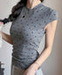 ドット柄tシャツレディース 半袖トップス tシャツ半袖コンパクトTシャツ カットソー半袖 韓国風 フィットトップス細見え フレンチスリーブTシャツ 大人可愛い夏服 21SHANGYI-102