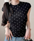 ドット柄tシャツレディース 半袖トップス tシャツ半袖コンパクトTシャツ カットソー半袖 韓国風 フィットトップス細見え フレンチスリーブTシャツ 大人可愛い夏服 21SHANGYI-102