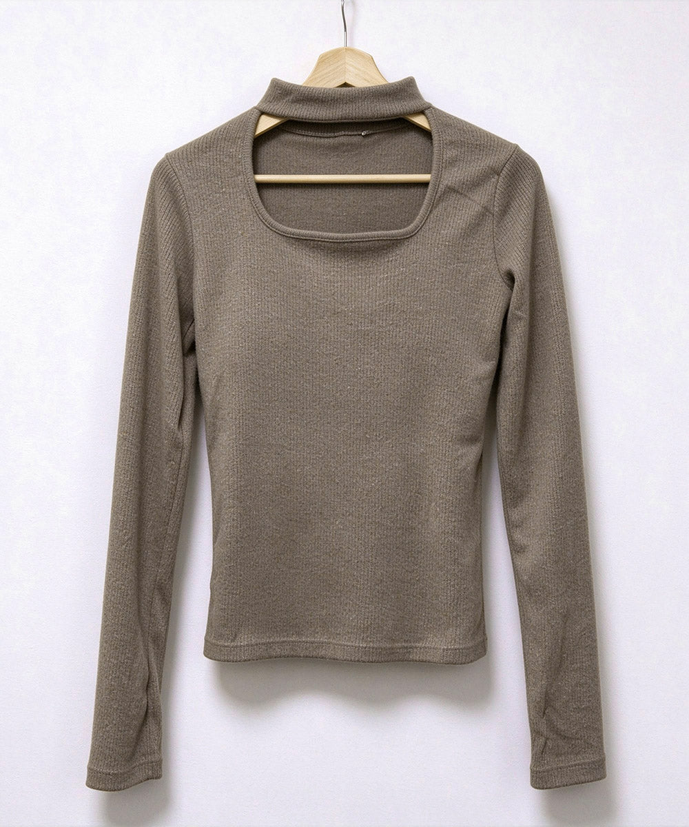 チョーカー風トップスレディースTシャツ黒