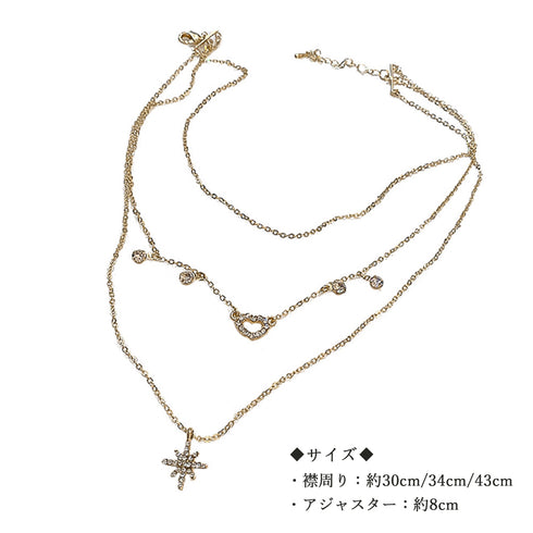 3連チェーンネックレス 華奢 大人上品 春夏 夏 シンプル トレンド プチプラ アクセサリー ゴールド 首飾り カジュアル ジュエリー キラキラ チョーカー 21SHIPIN-011