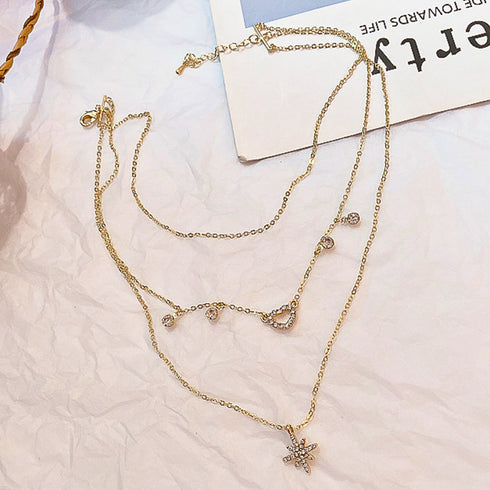 3連チェーンネックレス 華奢 大人上品 春夏 夏 シンプル トレンド プチプラ アクセサリー ゴールド 首飾り カジュアル ジュエリー キラキラ チョーカー 21SHIPIN-011