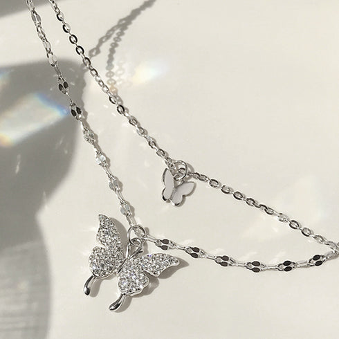 2連ネックレス 蝶々 ジュエリー 上品 可愛い アクセサリー 大人 人気 首飾り 流行 トレンド きれいめ プレゼント おしゃれ かわいい ギフト フェミニン 21SHIPIN-013