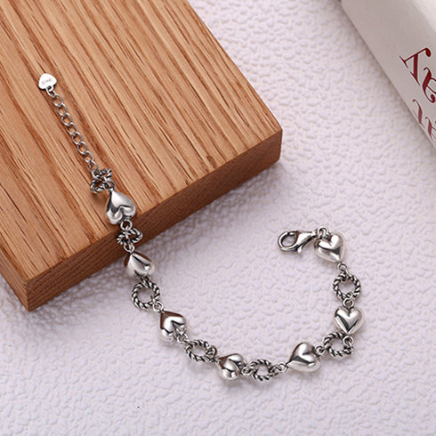 チェーン ブレスレット メタル ハート アクセサリー レディース 重ね付け おしゃれ ジュエリー 留め具 着脱簡単 シンプル 着こなし プレゼント 贈り物 21SHIPIN-015