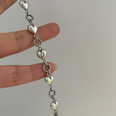 チェーン ブレスレット メタル ハート アクセサリー レディース 重ね付け おしゃれ ジュエリー 留め具 着脱簡単 シンプル 着こなし プレゼント 贈り物 21SHIPIN-015