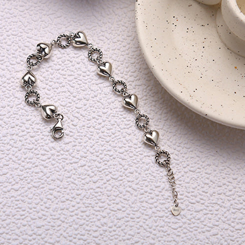 チェーン ブレスレット メタル ハート アクセサリー レディース 重ね付け おしゃれ ジュエリー 留め具 着脱簡単 シンプル 着こなし プレゼント 贈り物 21SHIPIN-015