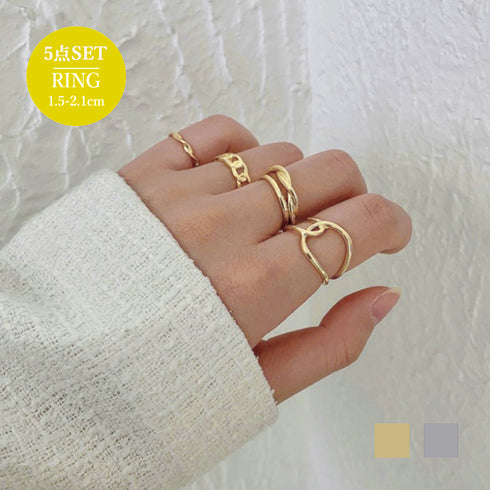 マルチデザイン リングセット レディース 指輪 重ね付け アクセサリー 韓国風 シルバー シンプル 大人かわいい ギフト ボリューム ゴールド プチプラ 20代 21SHIPIN-019