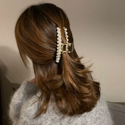 パールバンスクリップ 大人可愛い 新作 ヘアクリップ ゴールド 簡単髪留め ゴージャス ヘアアクセサリー おしゃれ 髪飾り 大人上品 韓国風 雑貨 20代 21SHIPIN-021