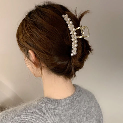 パールバンスクリップ 大人可愛い 新作 ヘアクリップ ゴールド 簡単髪留め ゴージャス ヘアアクセサリー おしゃれ 髪飾り 大人上品 韓国風 雑貨 20代 21SHIPIN-021