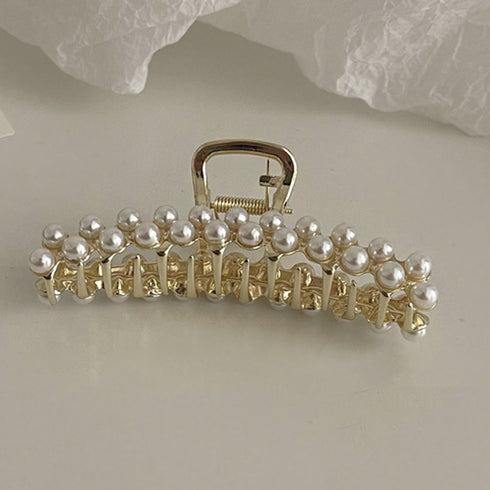 パールバンスクリップ 大人可愛い 新作 ヘアクリップ ゴールド 簡単髪留め ゴージャス ヘアアクセサリー おしゃれ 髪飾り 大人上品 韓国風 雑貨 20代 21SHIPIN-021